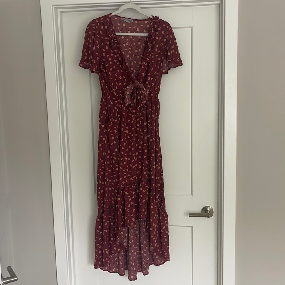 VICI Floral Red High Low Maxi